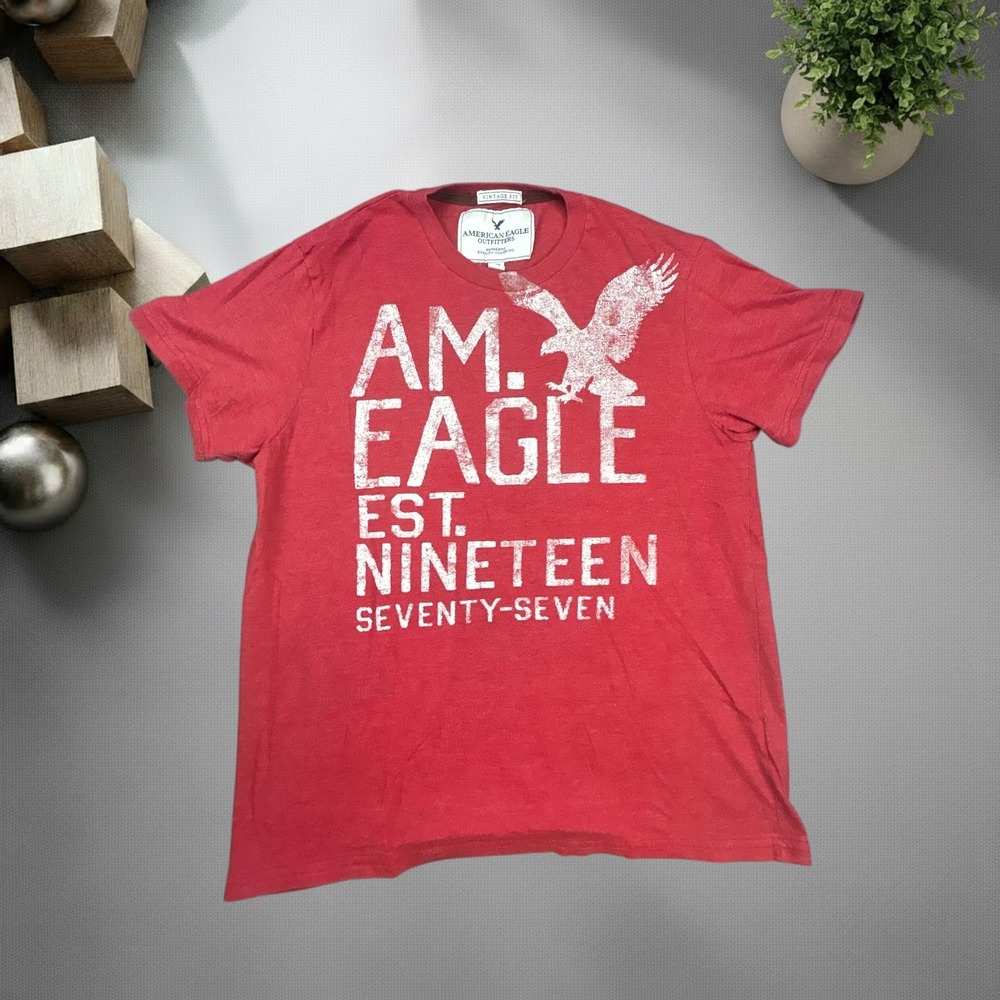 American Eagle Outfitters Vintage Fit Red Graphic T-Shirt Mens Large 1660